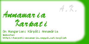 annamaria karpati business card